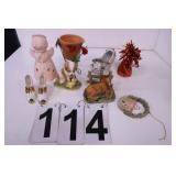 Flat Of Collectibles w/ Angel Candle Holder -