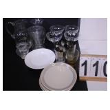 4 Margarita Glasses - Pitcher - Vases - Noritake -