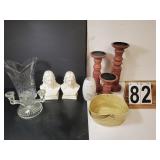 Set Of Candle Holders - Clear Glass vase -