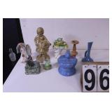 Flat W/ Crown Trinket Box - Bud Vase - Girl -