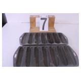 2 Cast Iron Corn Bread Pans