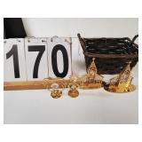 Basket w/ Australian Crystal 24 K Gold Plated -