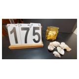 Amber Jar W/ Assorted Sea Shells