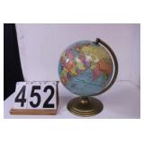 13" Tall World Globe 9" Diameter