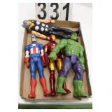 Flat of Action Figures w/ Hulk & Iron Man