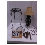 Wrought Iron Lamp (Works) 21" T - Plant -