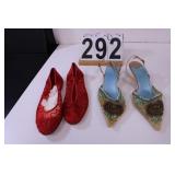 Red Shoes 9B - Gold Shoes 8.5 W