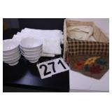 Wicker Basket W/ White Valances - 8 Gibson -