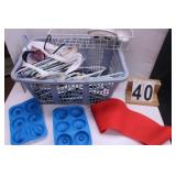 Basket W/ Plastic Hangers - Silicone Muffin Pans-