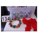 Clear Tote w/ Christmas Bulbs ~ Bell Wreath ~