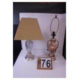 Pink Lamp 26.5" T (Works) - Clear Glass Lamp 24" -