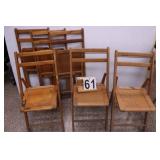 Set Of 6 Wood Folding Chairs