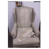 Laura Ashley Arm Chair Sage Striped Fabric