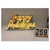 VTG Lighted Happy Holidays Sign