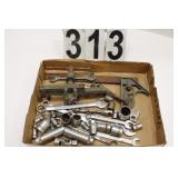 Flat of Tools w/ Level & Wrenches