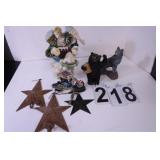 2 Star Tea Lite Sconces - Angel Figurine - Bear-