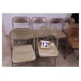 6 Metal Folding Chairs ~ 1 Wooden Folding Chair