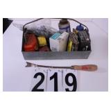 Metal Tool Caddy W/ Nail Puller - Drill Bits -