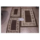 Set Of Three Throw Rugs 43" X 26.5" -