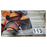 Tote of Chainsaw Safety Equipment