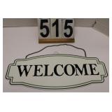 Welcome Metal Sign 7.5" X 19"