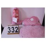 Pink Pillows Cowboy Boot -Cowboy Hat -