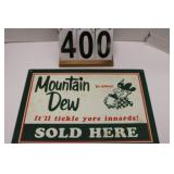 Mountain Dew Metal Sign 12" X 17"