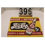 Pepsi Cola Metal Sign 12" X 16.5"