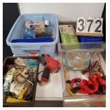 Blue Tub W/ Reynolds Wrap - Funnel - Tape Gun -