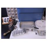 Blue Tote W/ Muffin Pan - Ice Cube Trays - Cake -