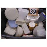 LG Gray Tote W/ Plastic Ware W/ Rubber Made-