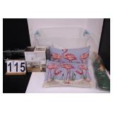 Clear Tote W/ Flamingo Pillows ~ Duster ~