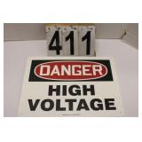 High Voltage Plastic Sign 10" X 14"