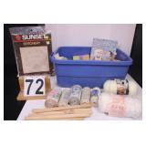 Blue Tote w/ Yarn ~ Wall Border ~ Dowel Rods ~