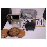 Tub w/ Sears Movie Projector & Reels ~