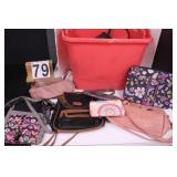 Red Tote w/ Purses & Hand Bags