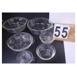 2 LG Pyrex Bowls - 2 Sm Pyrex Bowls - Pie -