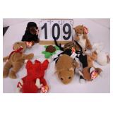Flat of 9 Beanie Babies Includes Nuts