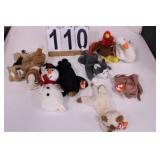 Flat of 9 Beanie Babies Includes Batty