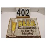 Beer! Metal Sign 12.5" X 16"