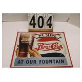 Pepsi Cola Metal Sign 12" X 15"