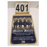 Notre Dame Plastic Sign 16.5" X 10.5"