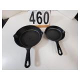 2 Cast Iron Skillets 8" & 6"