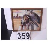 Indian Chief Picture  17" X 21"