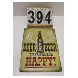 Deer & Beer Sign 13" X 9.5"