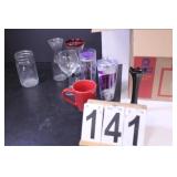 Box Of Assorted Glass Ware - Vases - Coffee Cup-