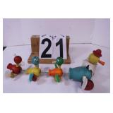 VTG Fisher Price Gabbys Goofies Ducks Pull Toy