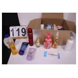 Box w/ Perfumes ~ Soaps ~ Other Items w/ 360 Red