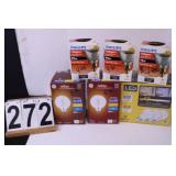 Box Of Assorted Light Bulbs Includes LED 800 Lumin