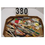 Flat of Advertising Pens & Pencils ~ Matchbooks